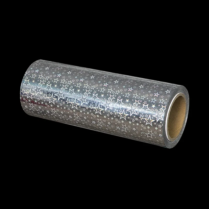 Film de stratification holographique en argent métallisé
